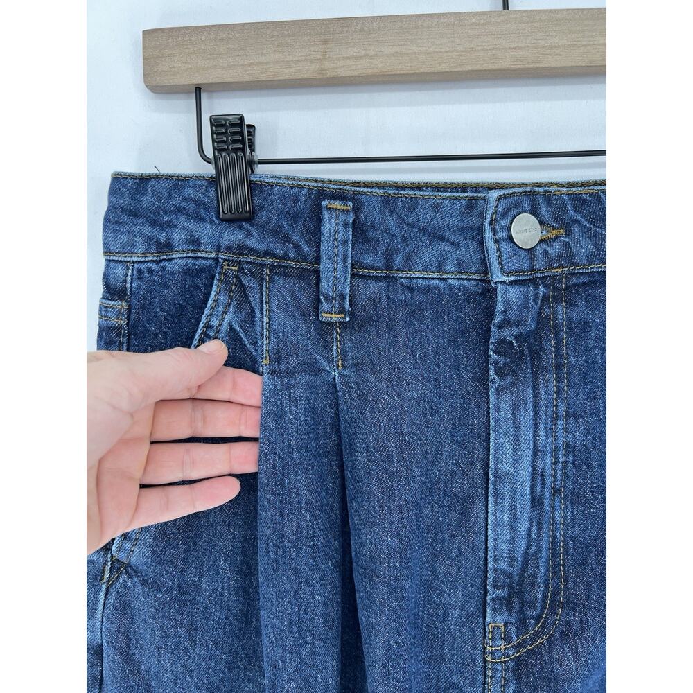 ANINE BING Carrie Wide Leg Jeans Womens 29 High Rise Pleated Cotton Denim - Picture 6 of 14